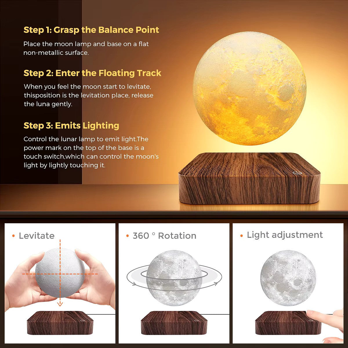 Levitating Moon Lamp